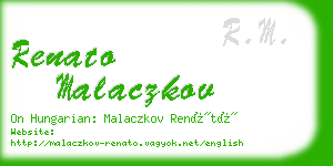 renato malaczkov business card